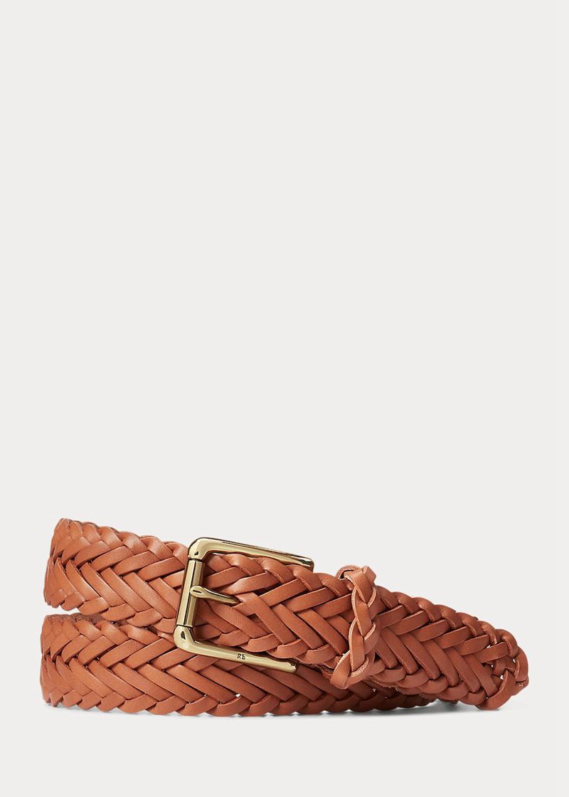 Pasek Purple Label Męska Brązowe Sportsman Braided Skórzane 657123-PWV